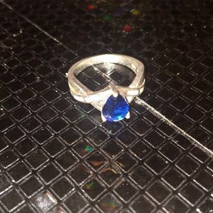 Real opal and sapphire ring